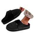 thumbnail image 1 of HNMKIU Men's Slippers Indoor Lined Thick Sole Solid Color Large Size Warm Soft Comfort Winter Slippers Black,40, 1 of 7