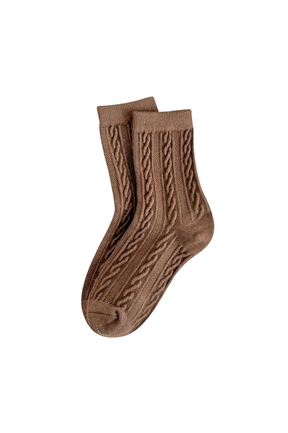 Women's Autumn Winter Casual Wool Thickened Warm Long Tube Socks for Daily Comfort Khaki,One Size