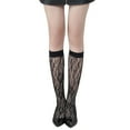 thumbnail image 1 of HNMKIU Womens Black Lace Hollow Out Mesh Socks - Comfortable and Stylish Footwear for Everyday Wear,Sizes One Size, 1 of 1
