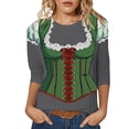 thumbnail image 1 of HNMKIU Womens Casual 3/4 Sleeve T Shirts for Women Oktoberfest Themed Print Round Neck Loose Graphic Tee for Travel Grey-b,M, 1 of 4