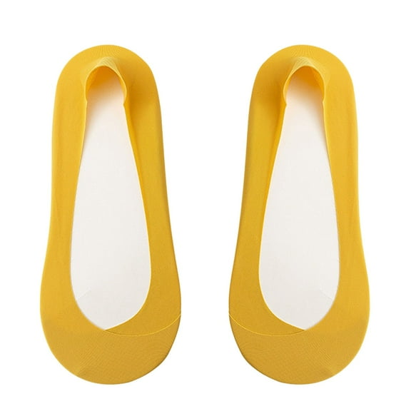 HNMKIU Womens Comfortable Breathable Macaron Coloured Boat Socks No Show Socks Womens for High Heels Yellow,One Size