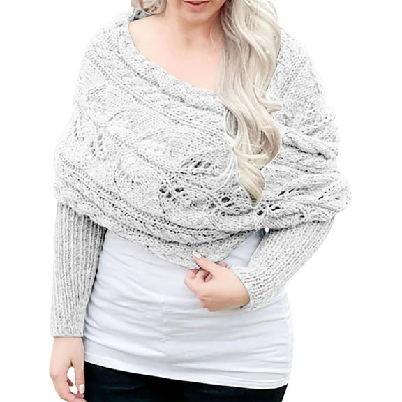HNMKIU Womens Long Sleeve Shawl Scarf Wrap Fashionable Open Knit Design Seasonal Cover Up Z9092-White,One Size