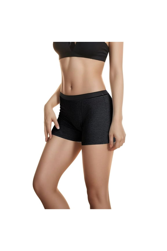 Womens Panties 4 Layer Leakproof Absorbent Menstrual Briefs for All Day and Night Comfort Sports Seamless Underwear Black,XL