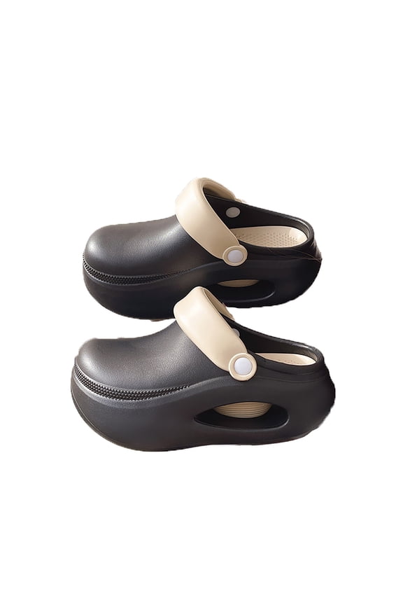 Womens Slippers with 2026 Platform Design Summer Non Orthopedic Slides with 3.5 Inch Thick Sole Breathable Closed Toe Mules for Beach Pool EVA Summer Shoes for Women Black,36