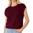 thumbnail image 1 of HNMKIU Womens T Shirts Round Neck Short Sleeve Knit Cut Out Design Lightweight Beach Cover Up Spring Summer Daily Wear Summer Tops for Women ,XL, 1 of 4