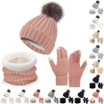thumbnail image 1 of HNMKIU Womens Winter Hat Scarf Set Lined Knit Warm Long Neck Wrap Touchscreen Mittens Cold Weather Accessories PK2 - One Size, 1 of 6