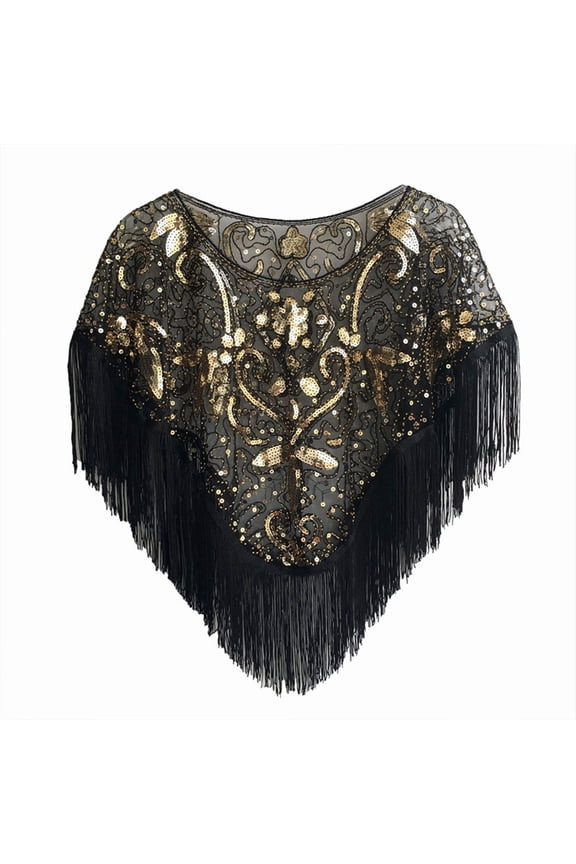 Wraps Elegant Women's Evening Sequin Cape Shawl Soft Dress Wrap for Formal Occasions Gold,One Size