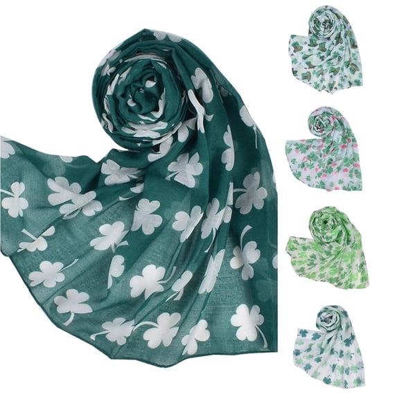 HNMKIU Wraps Irish Saint Classic Pattern Printed Long Scarf Women's Shawl Wrap Army Green,A