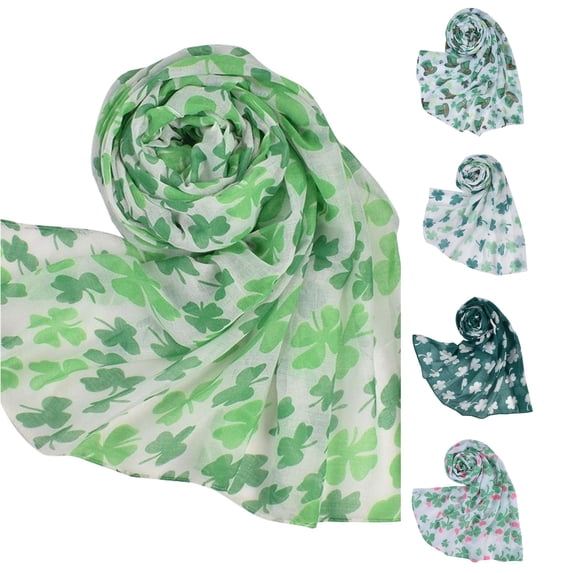 HNMKIU Wraps Irish Saint Classic Pattern Printed Long Scarf Women's Shawl Wrap Mint Green,A
