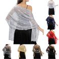 thumbnail image 1 of HNMKIU Wraps Women Sequins Moon Scarves Evening Dress Shawls Elegant Glitter Wrap Stole Accessory for Party Wedding Silver,One Size, 1 of 8
