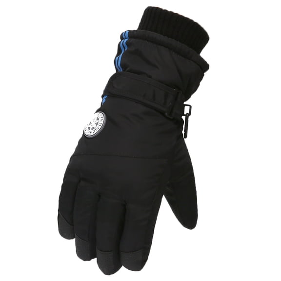 HNMKIU Youth Winter Sports Gloves Insulated Thermal for Boys Girls Skiing Snowboarding Outdoor Activities Black,15-18 Years