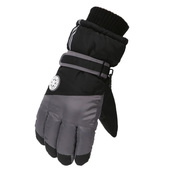 HNMKIU Youth Winter Sports Gloves Insulated Thermal for Teen Boys Girls Skiing Snowboarding Outdoor Activities Grey,15-18 Years
