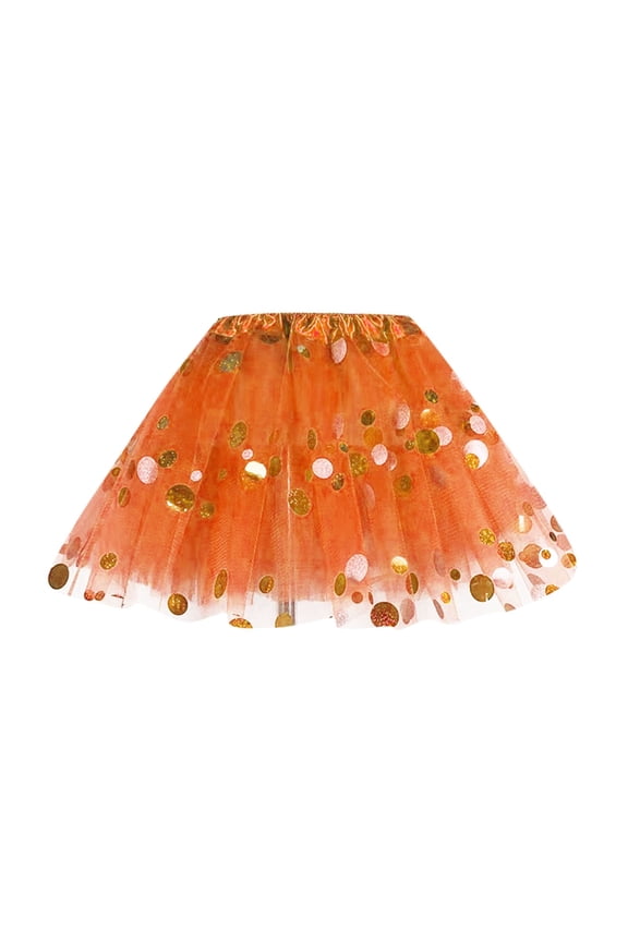 and Twirl Girls Layered Sequin Ballet Tutu Dress for Dance Performance and Party Orange,2-8