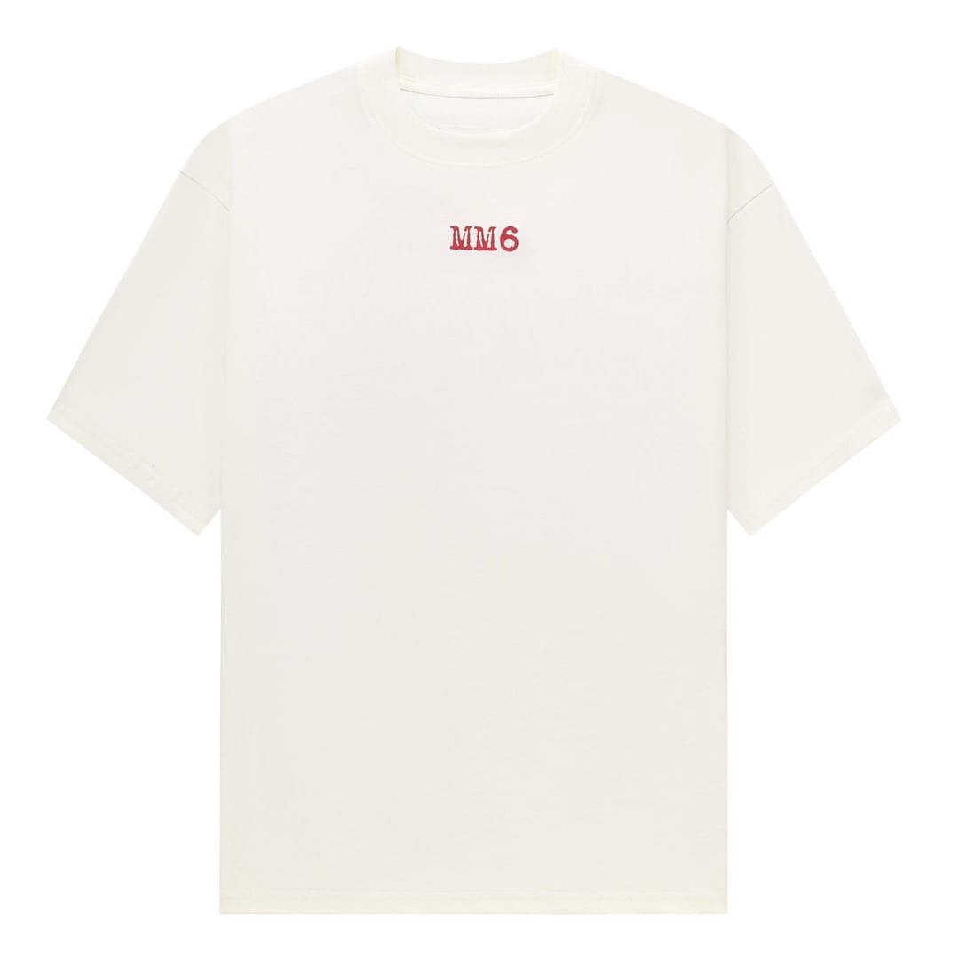HNQY MM6 Logo Text Graphic Cotton T-shirt XS Size - Walmart.com