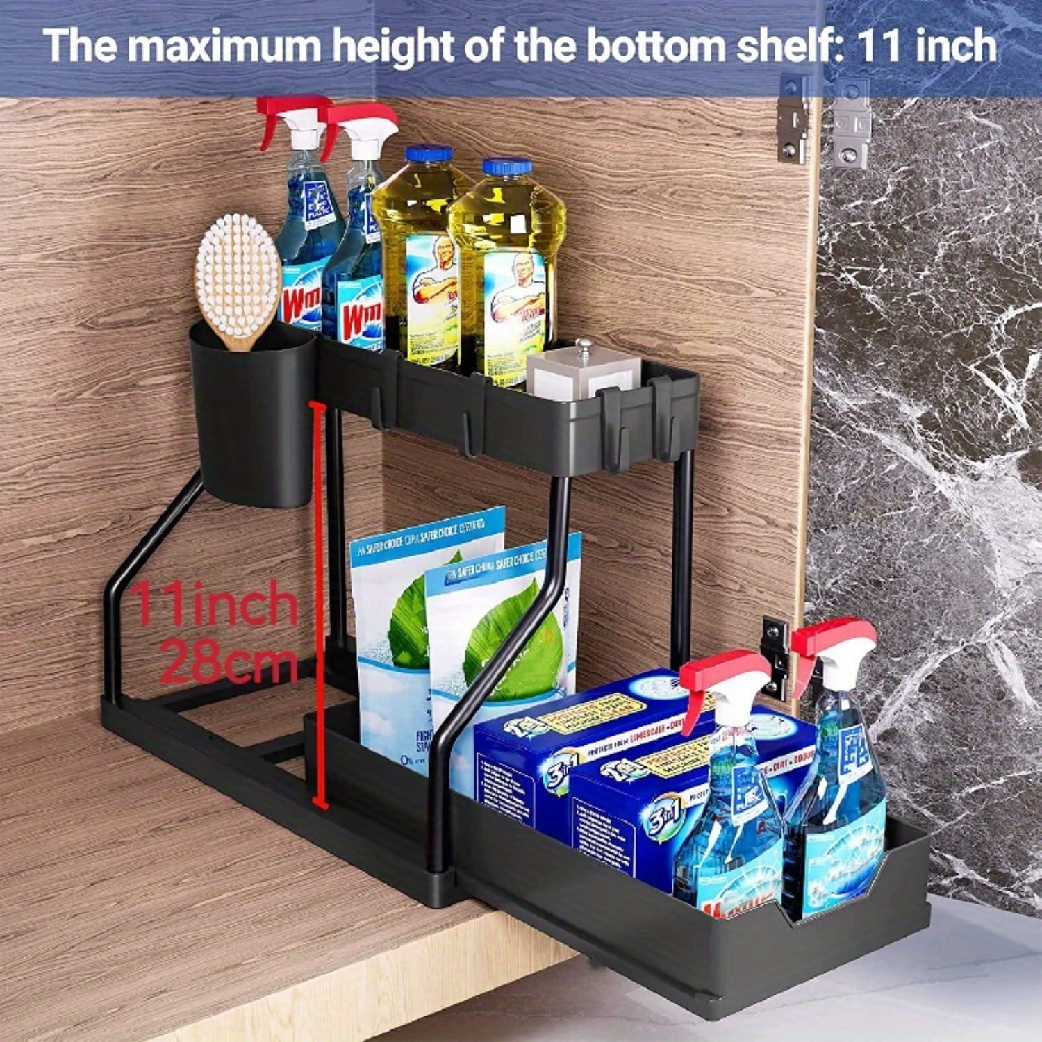 HNYANGRJ Effortless 2Tier LShaped Sliding Drawer Organizer Smooth