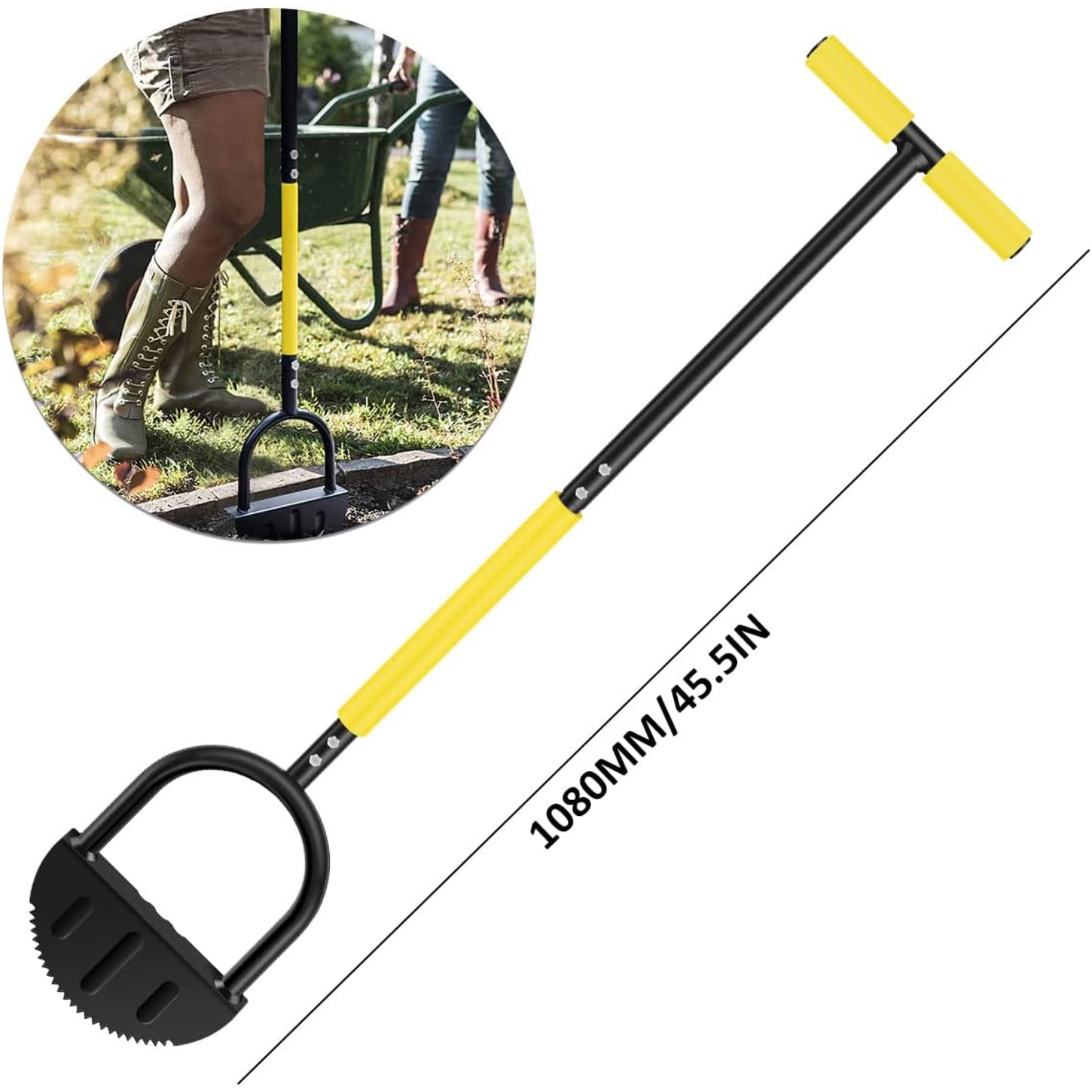 HNYANGURJ Ergonomic Half Moon SawTooth Hand Lawn Edger Manual Garden