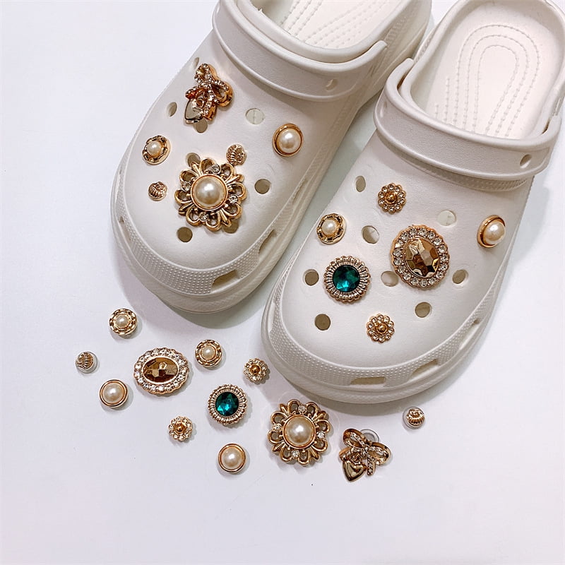 Bling Croc Charms Shoes Charms Luxury Shoe Accessories with Rhinestone and  Imitated Pearl DIY Shoe Decoration for Women and Girl…