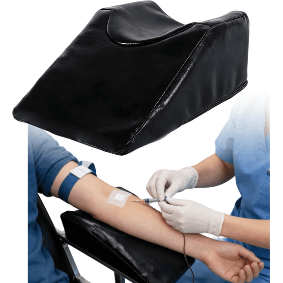 HNYG Arm Elevator Pillow, PU Leather Medical Injection and Infusion Arm Support Cushion for IV Therapy, Blood Draw, Phlebotomy and Elevation Wedge Prevents Numbness, 9.1"x5.9"x3.9"