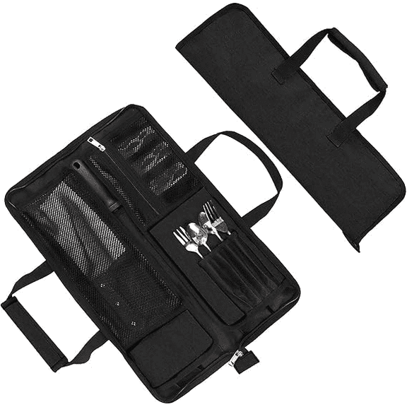HNYG Chef Knife Roll Bag, 13 Slots Portable Heavy Duty Oxford Knife Roll, Multi Function Cutlery Knives Pouch Holder, 18" 11"