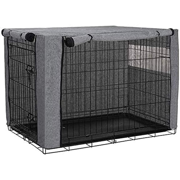HNYG Dog Crate Cover, Durable Windproof Pet Kennel Cover for Wire Cages Breathable Mesh Windows,24 x 19 x 20 inches(XS)