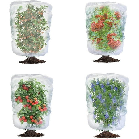4 Pack Garden Plant Fruits Tree Netting for Blueberries, 3.3Ft x 2.7Ft Mesh Netting Pest Barrier Protection Bird Mosquito Net Plants Covers for Shrubs Flowers Tomato Crops Vegetables Row Cover