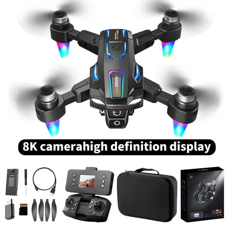 HNZENBW Drone with 4K HD Dual Camera for Kids Adults,RC Foldable FPV Quadcopte with 2 Modular 1800mAh Batteries for 40 Mins, Brushless Motor,Black