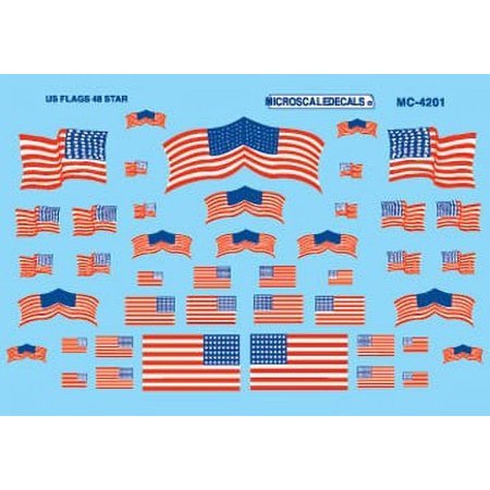 HO American 48-Star Flags Decals