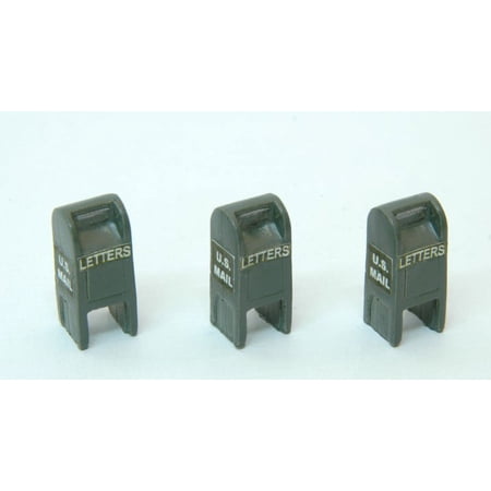 HO Custom Pre 1955 US Mail Street Boxes, Green (3)