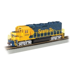 Bachmann-EMD GP40 - Standard DC -- Santa Fe #2964 (Warbonnet, blue, yellow) - HO
