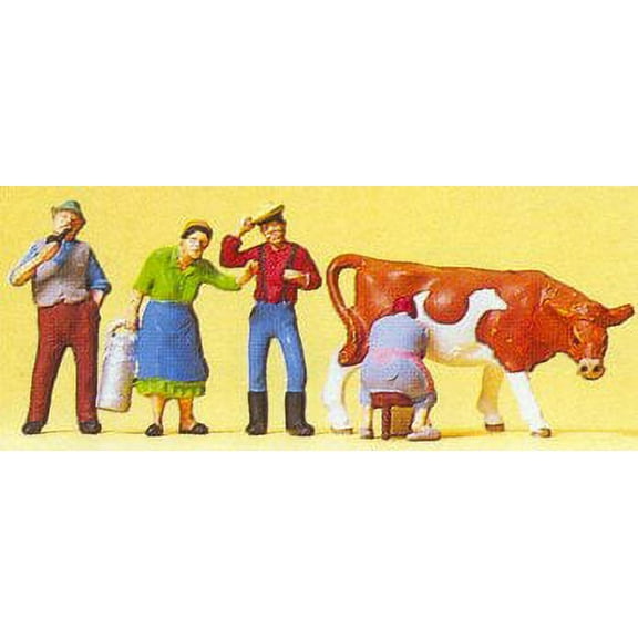 HO Farmers w/Cow (4)