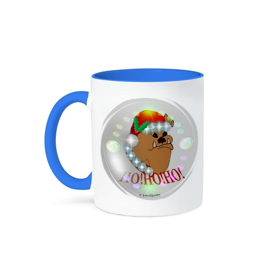 3dRose, HO HO HO, 15oz Two-Tone Blue Mug