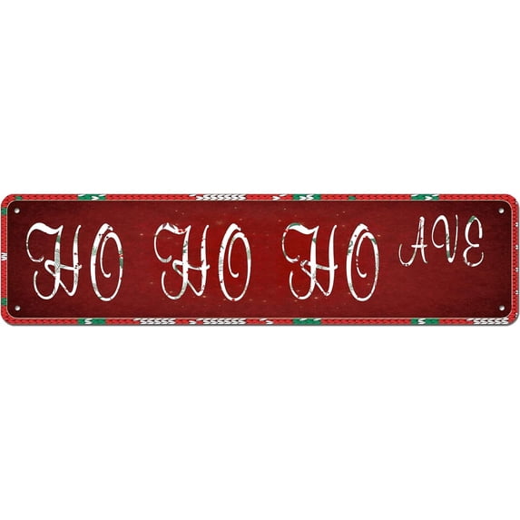 HO HO HO Sign Christmas Street Road Sign Plaque Sign Tin Sign Vintage Wall Decoration Home Bar Garage Man Cave Art Sign 4x16 Inch