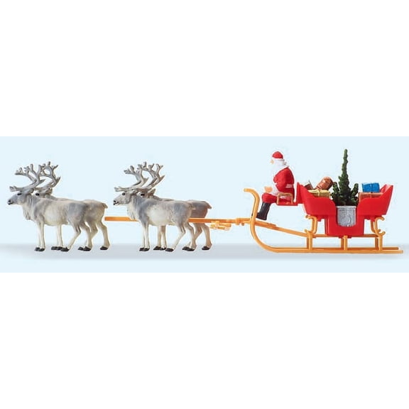 HO Santa on Sleigh w/Gifts & 4 Reindeer