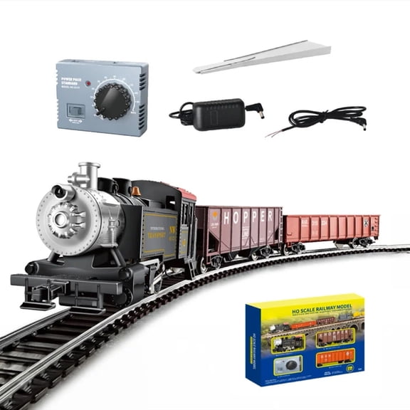 HO Scale 1:87 British 0-4-0 Steam Train Set, Alloy Locomotive with Carriages, Track, Controller, DIY Model Railway Kit for Hobbyists