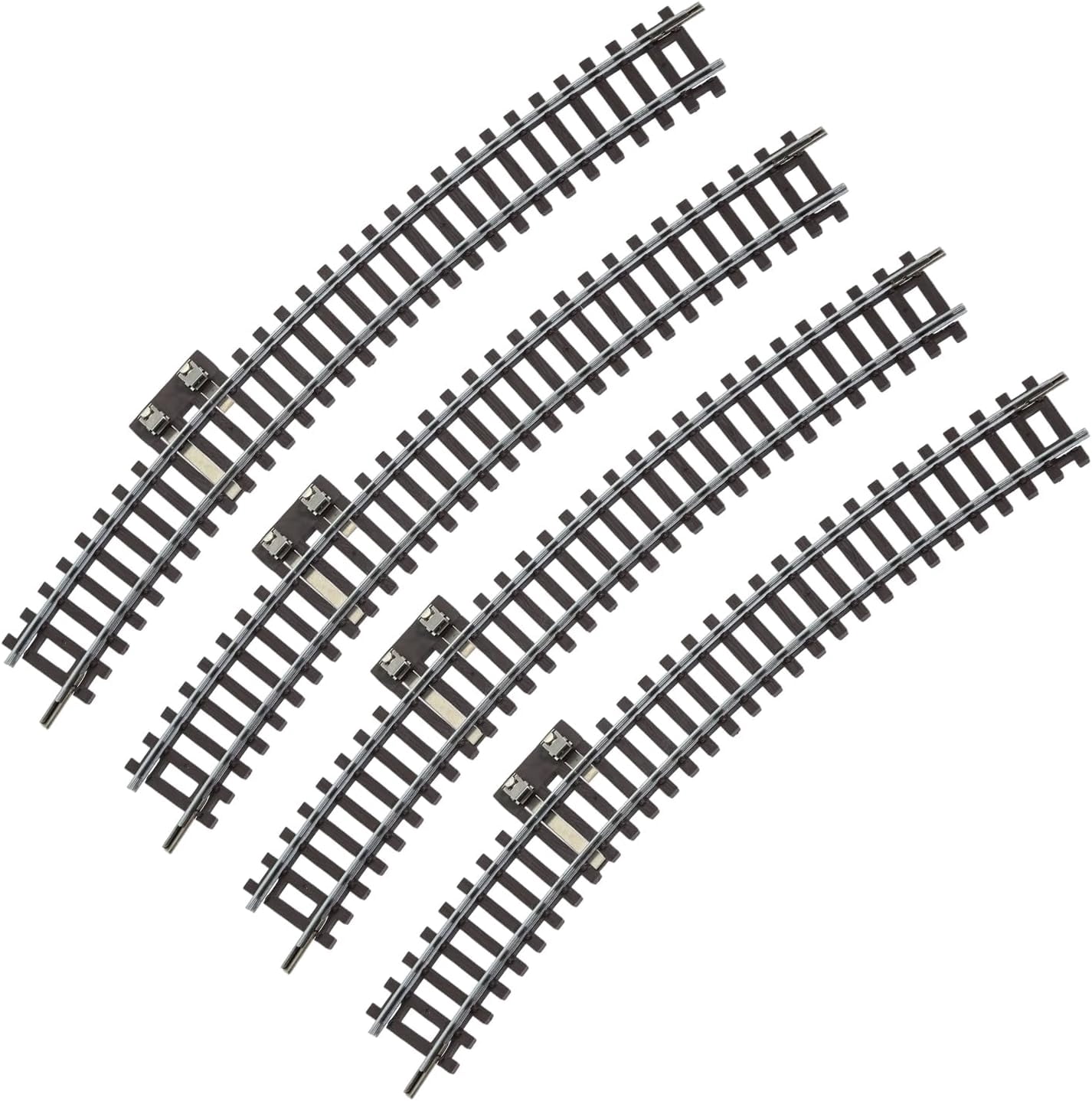 HO Scale Nickel Silver Track with Wood Ties – Set of 4 Realistic Model Railroad Tracks-R3-1 66603