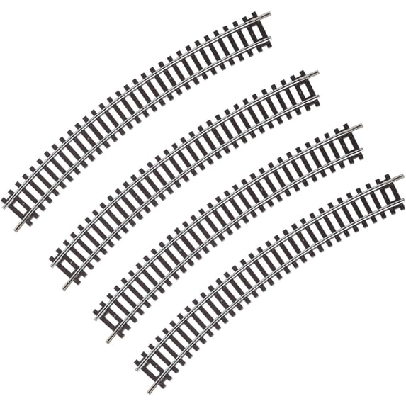 HO Scale Nickel Silver Track with Wood Ties – Set of 4 Realistic Model Railroad Tracks- R3 66602