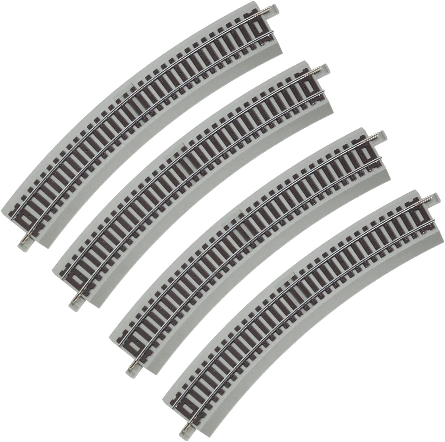 HO Scale Nickel Silver Track with Wood Ties – Set of 4 Realistic Model Railroad Tracks- R4 66701