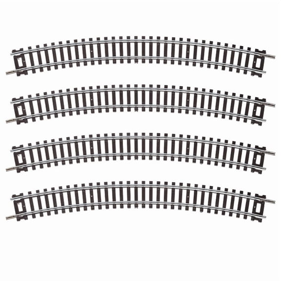 HO Scale R4 Curved Track 18.94" Radius (481.2mm) 30° – Nickel Silver Rail