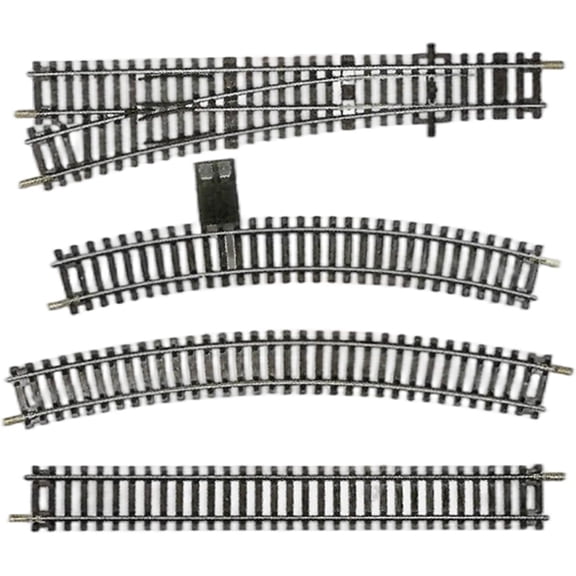 HO Scale Track Set NickelSilver Rails, WoodenStyle Sleepers, Compatible with All HO DC Systems Includes Straight & Curved Tracks (18 PCS)