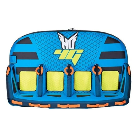 HO Sports HG 4-Person Multi-Directional Ride-On Towable Tube with Attachments