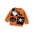 HOANSELAY Baby Sweater, Long Sleeve Pumpkin/Contrast Color Winter Warm