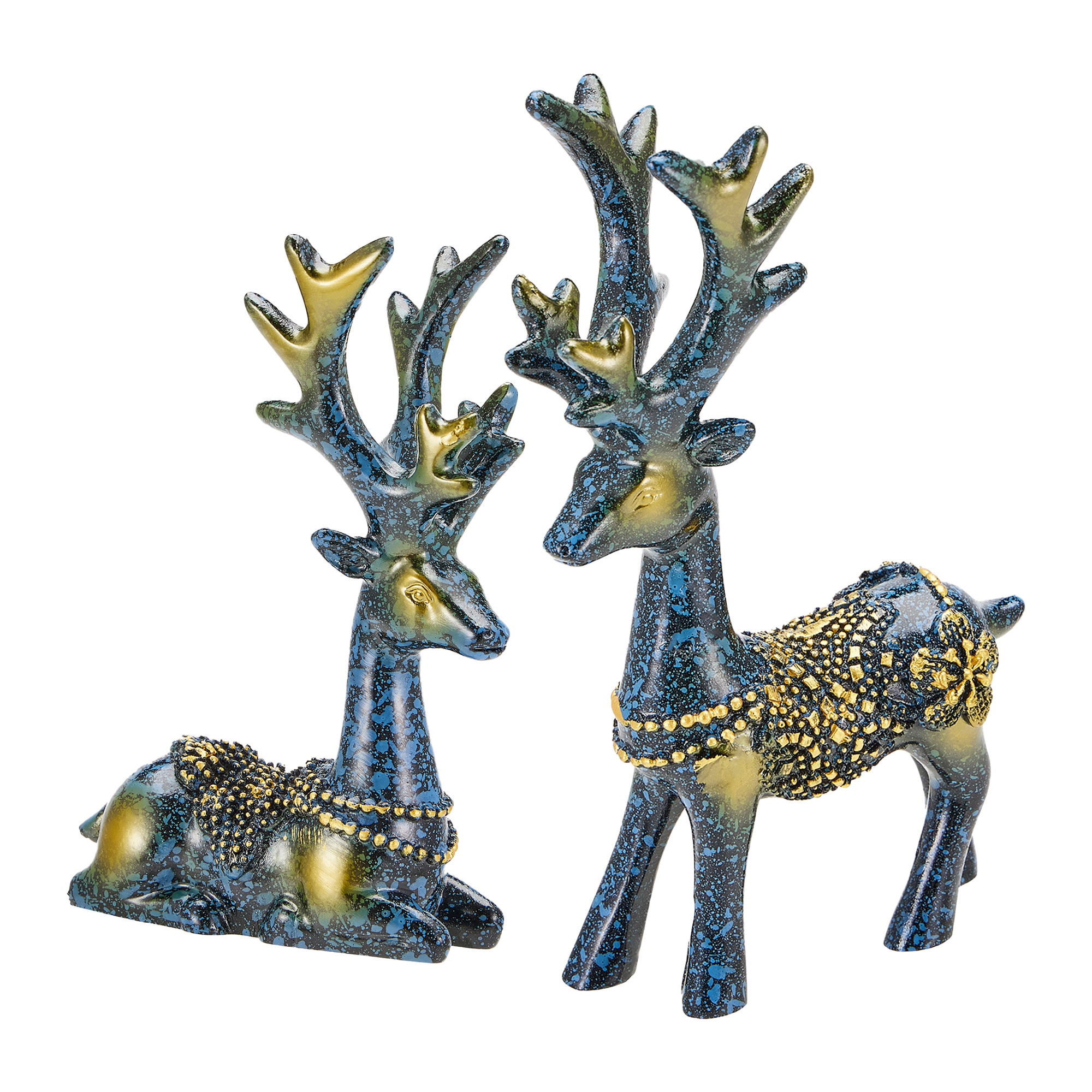 HOANSELAY Mini Elk Figurines Modern Sitting Standing Deer Statues