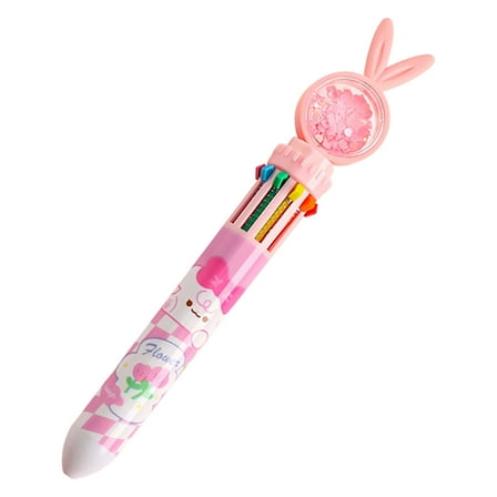 HOARBOEG 10-in-1 Multi-Color Ballpoint Pen for Women Retractable Press Gel Pen for Office & Gift
