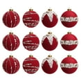 thumbnail image 1 of HOARBOEG 12-Pack Flocked and Beaded Christmas Ornaments – Sparkling Holiday Tree Decorations, Festive Hanging Balls for Xmas Tree, Wreaths & Home Decor, 1 of 5