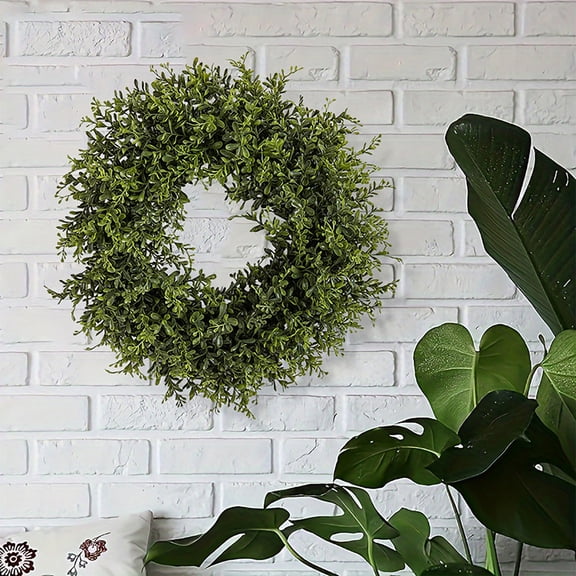 HOARBOEG 18*18in Artificial Milan Leaf Garland - Realistic UV Resistant Greenery for Dining Table, Mantel & Shelves | Waterproof Faux Vine Decor