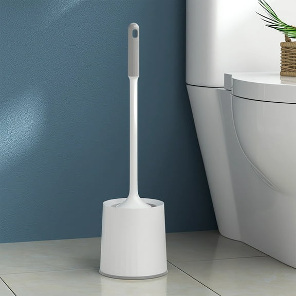 HOARBOEG 18.30x4.92x4.92in Toilet Bowl Brush Set with Base Commode Brush Bathroom Closestool Cleaning Brush Toilet Cleaning Tools, White