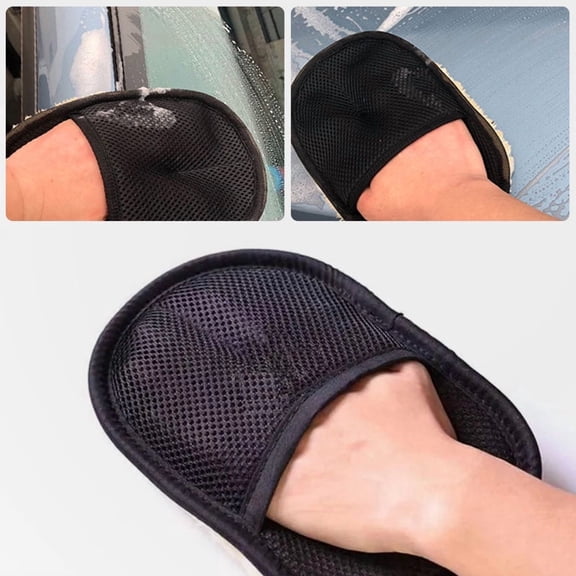 HOARBOEG 1PCS Car Wash Soft Towel Microfiber Drying Cloth Wool Velvet Wash Mitt Double Sided Thickening Scratch-Free Car Care Applicator