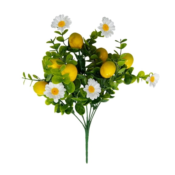 HOARBOEG 1Pcs Artificial Lemon Branch, 31cm Faux Lemon Stem with Fruit, Lifelike Plastic Lemon Twig for Home Decor, Desktop Flower Arrangement, Kitchen Table Centerpiece