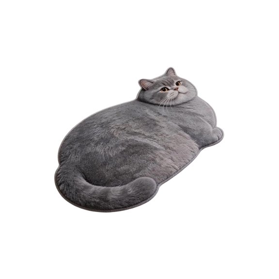 HOARBOEG 1Pcs Cute Kittens Shaped Bath Mat Non-Slip Absorbent Quick Dry Bathroom Rug, Washable Floor Mat for Bathroom r, Soft Microfiber Cat Design Bathroom Carpet with Anti-Slip Backing