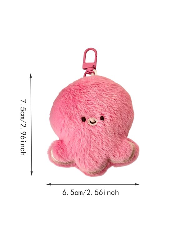 HOARBOEG 1Pcs Cute Plush Octopus Keychain – Soft Stuffed Animal Bag Charm & Backpack Pendant with Sturdy Clip for Purses, Keys, Phone Case & Car Mirror, Gift for Teens